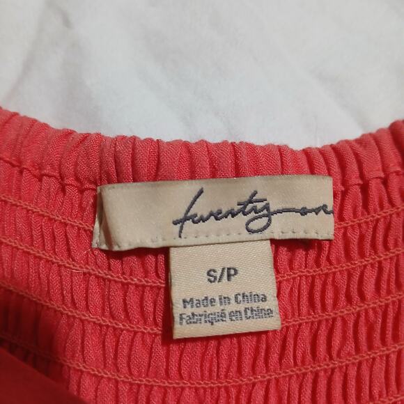 Twenty One S adjustable spaghetti strap v neck empire waist maxi sundress Coral - Picture 2 of 11